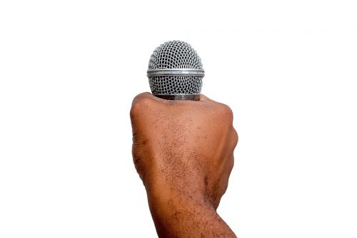 isolated karaoke microphone
