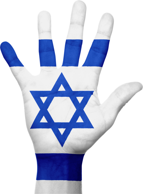 israel flag hand