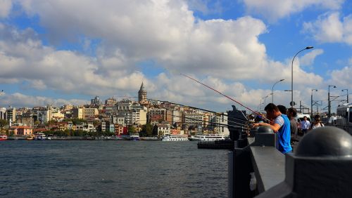 istanbul landscape galata bridge