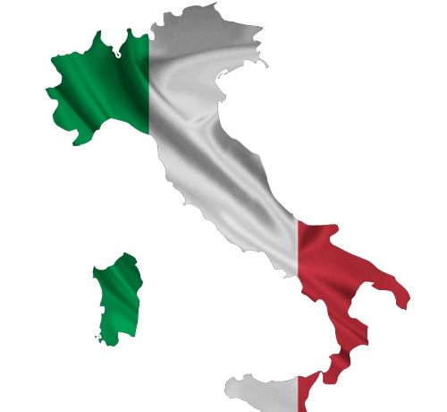 italy flag map
