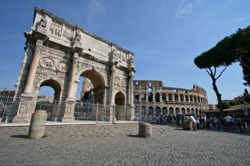 italy rome bow and coliseum constantin