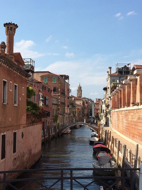 italy  gondolas  channel