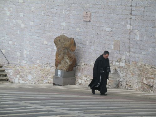 Italy Assisi Church Monk