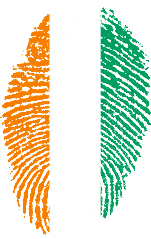 ivory coast flag fingerprint