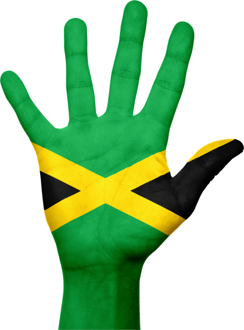 jamaica flag hand
