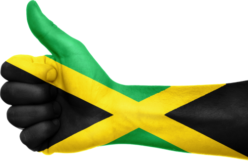 jamaica flag hand