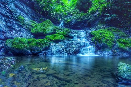 japan waterfall landscape