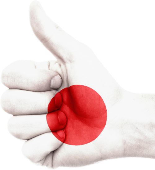 japan flag hand