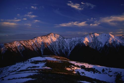 japan sunset mountains