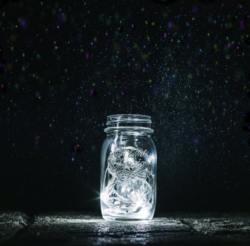 jar  lights  fireflies