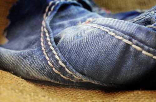 jeans textile macro