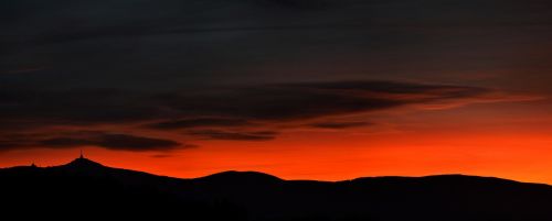 ještěd sunset panorama
