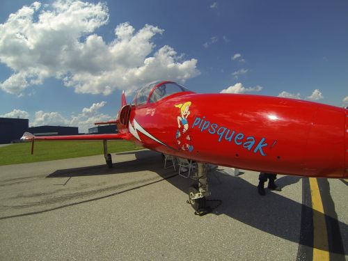red airplane jet aircraft