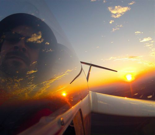 jet flight sunset