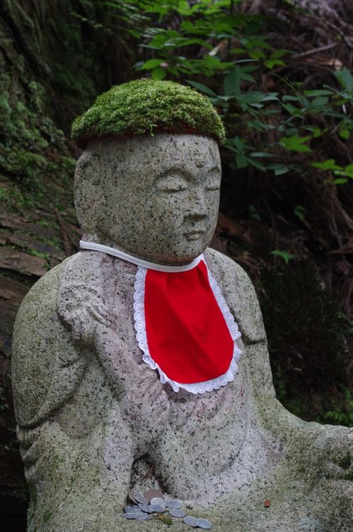 jizo statue mount koya forest