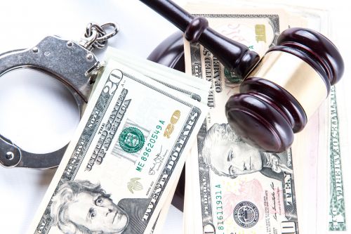 Judge Gavel Handcuffs And Money