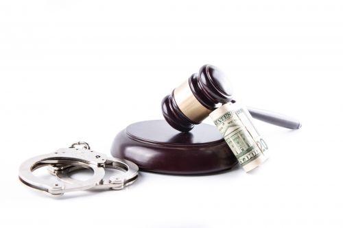 Judge Gavel Handcuffs And Money