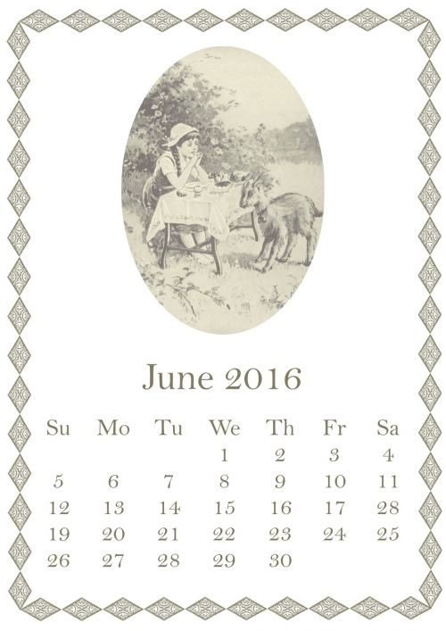 june 2016 calendar