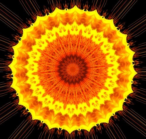 kaleidoscope mandala sun