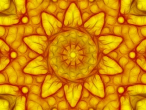 kaleidoscope floral mandala yellow