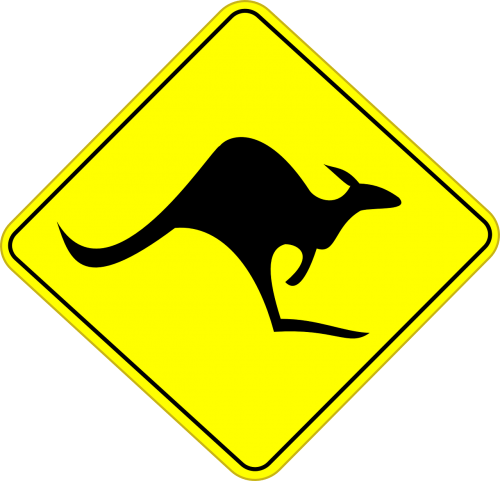 kangaroo australia road sign