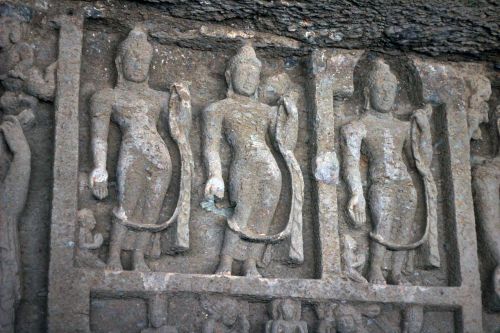 karla caves statues cave