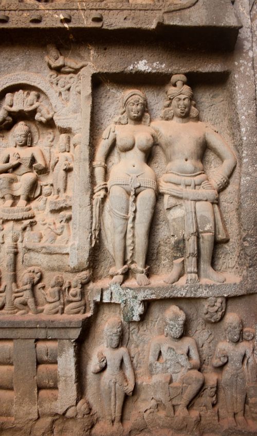 karla caves figures buddhism