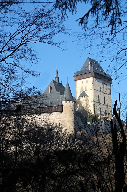 karlstejn  castle  the walls of the