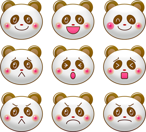 kawaii panda emoji  panda face  emotions
