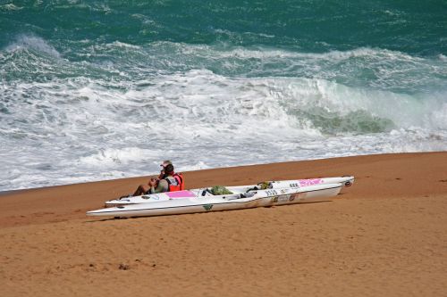 Kayakers Watching The Surf