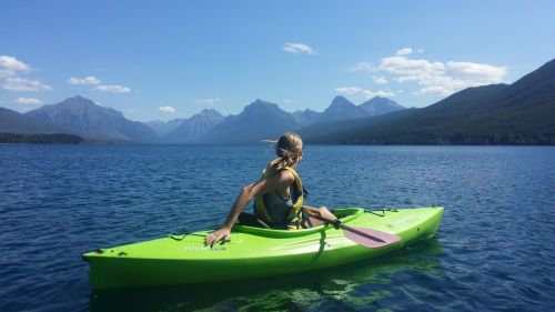 kayaking girl leisure