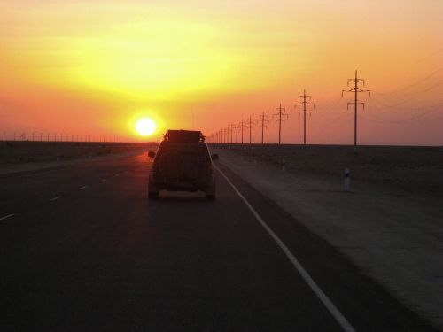kazakhstan sunset desert