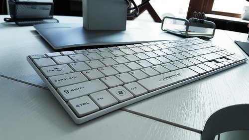 keyboard  work desk  computer