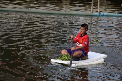 kid paddle plastic boat