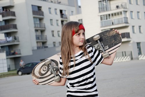 kids  girl  skateboard