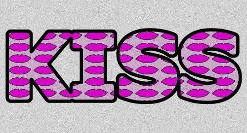 kiss word-art romantic