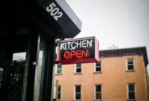 kitchen open sign