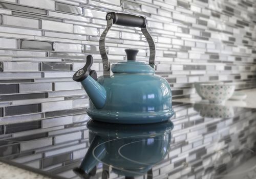 kitchen teapot blue