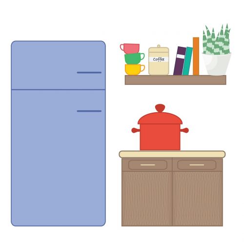 kitchen cooking flat design