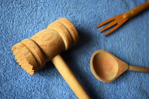 kitchen utensils wooden utensils blue