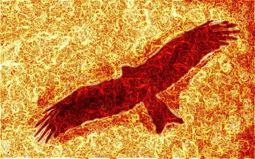 kite flying lava fire