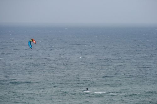 Kite Surfer With Parasail