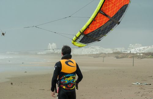 kite surfing beach wing