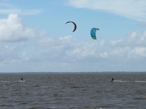 kitesurfer north sea wind