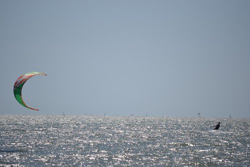 kitesurfing  water  sea