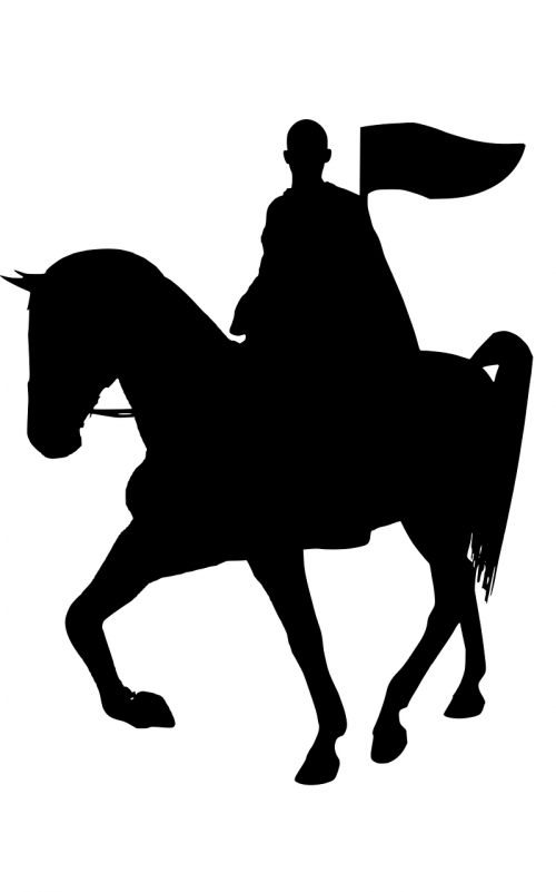 knight flag horse