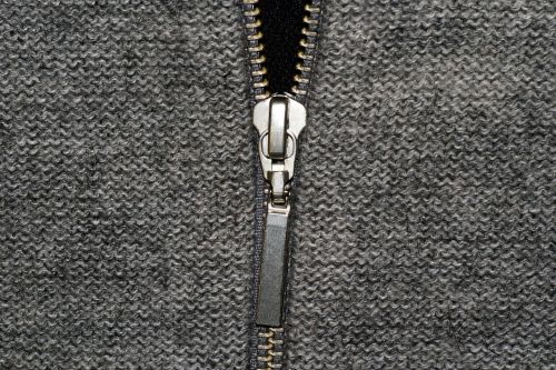 knitted zipper grey