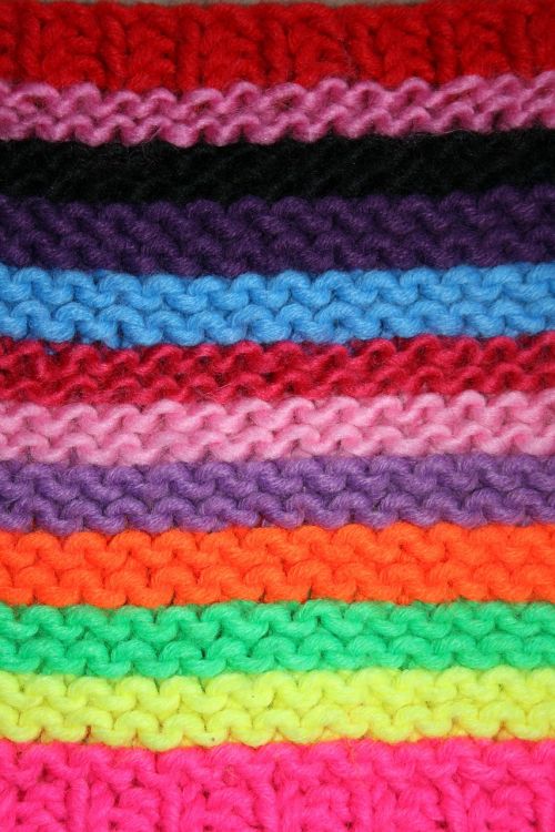 knitted fabric colors rainbow