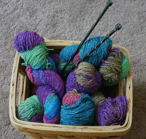 knitting basket knitting yarn
