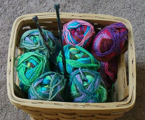 knitting basket knitting yarn